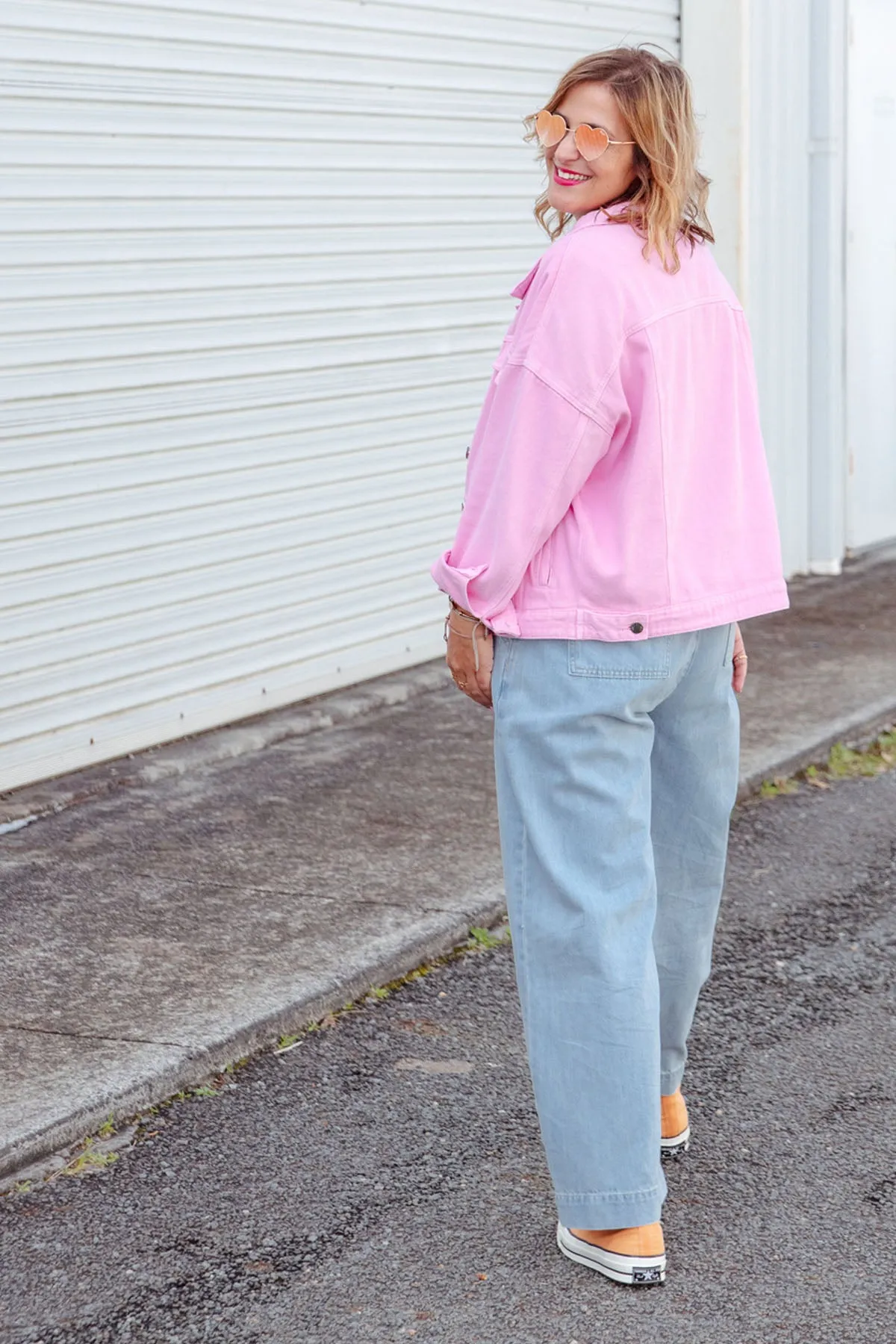 Street Denim Jacket - Pink