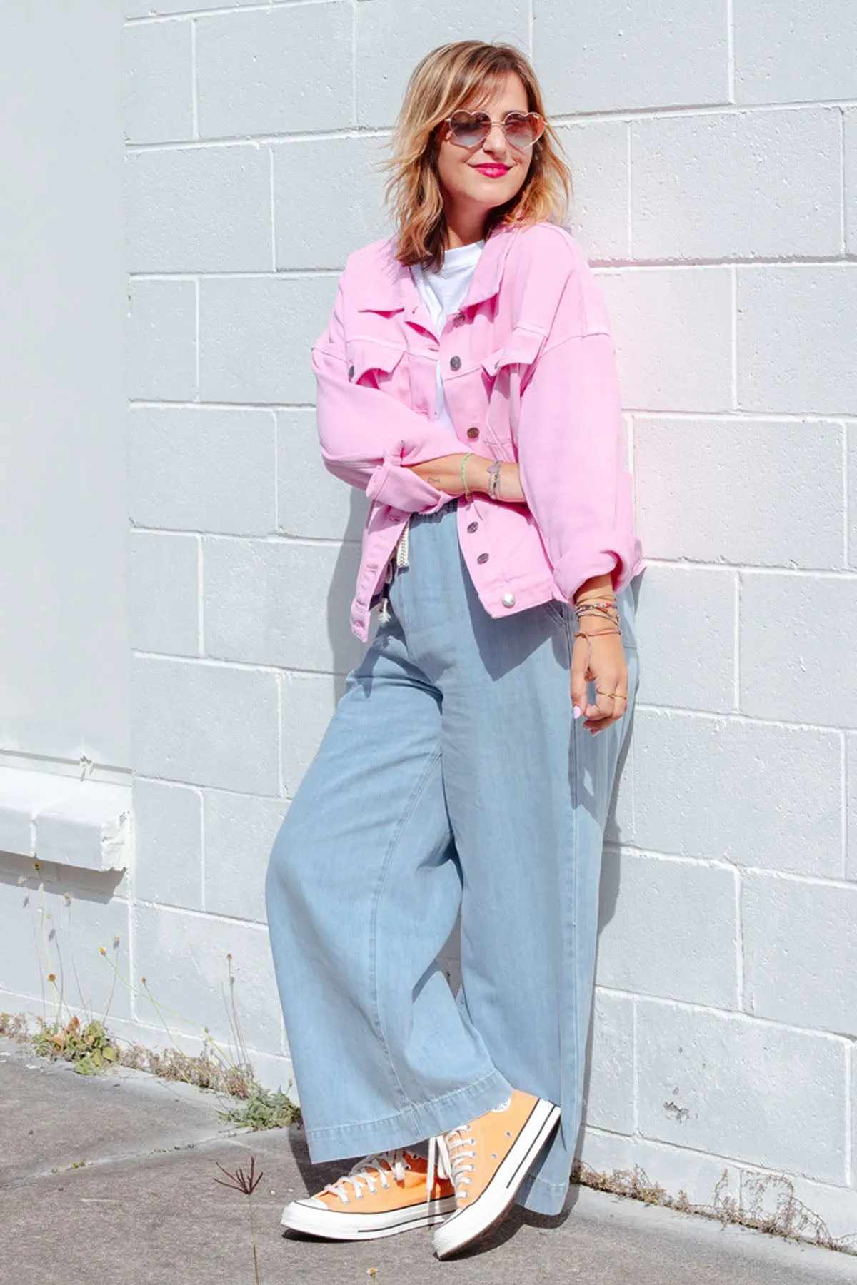 Street Denim Jacket - Pink