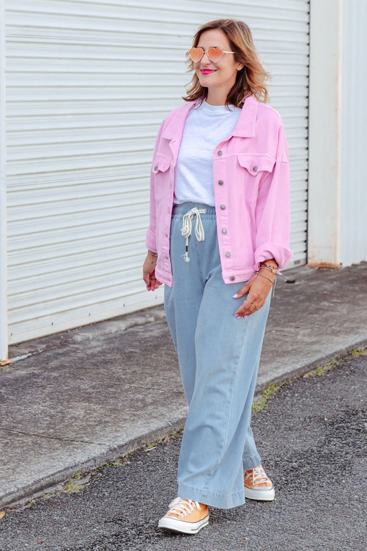 Street Denim Jacket - Pink