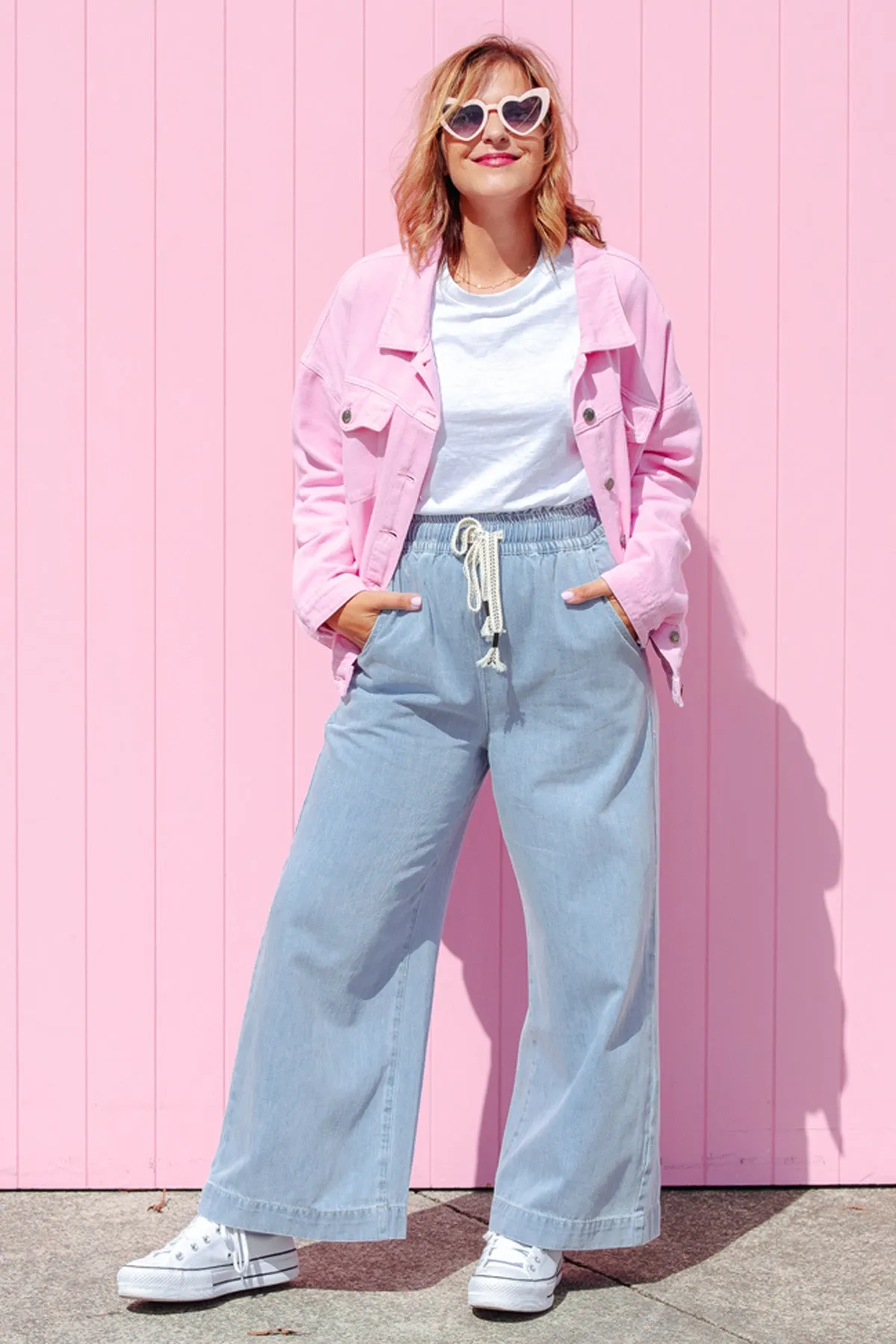 Street Denim Jacket - Pink