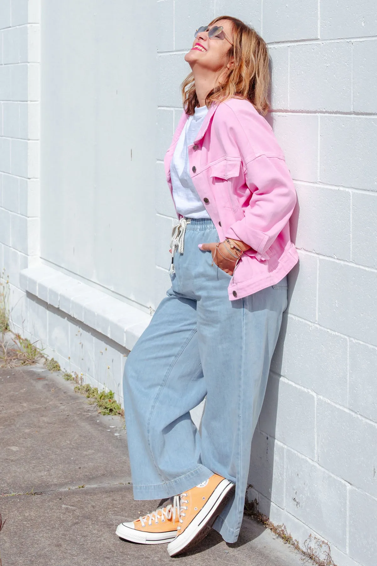 Street Denim Jacket - Pink