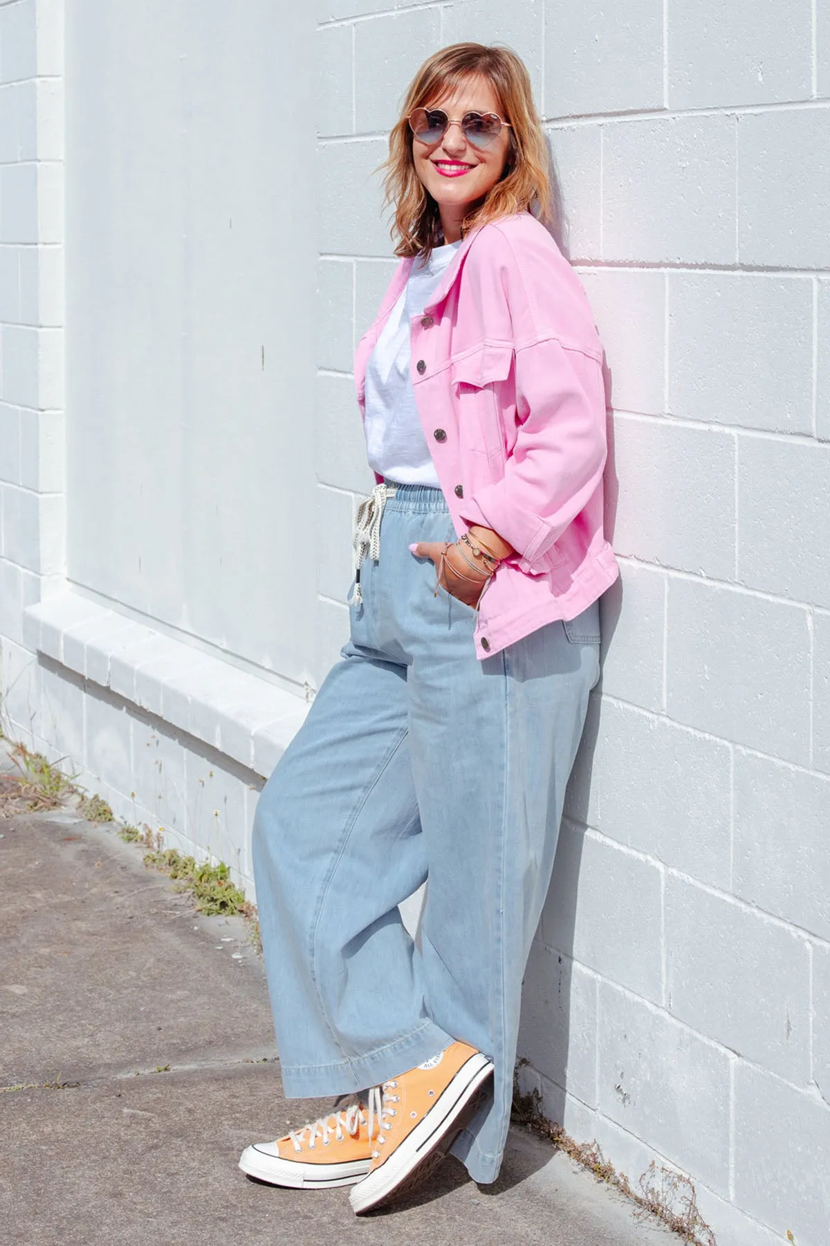 Street Denim Jacket - Pink