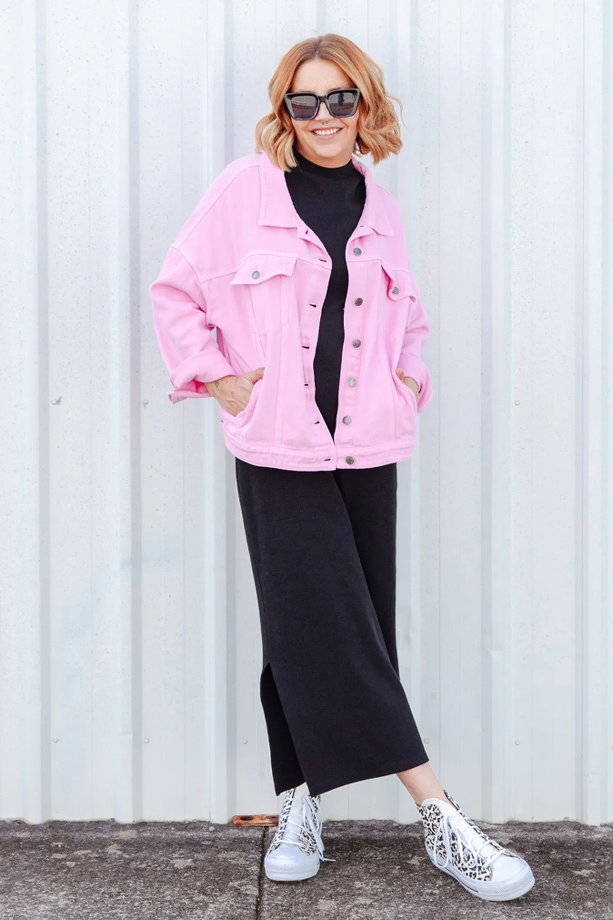 Street Denim Jacket - Pink