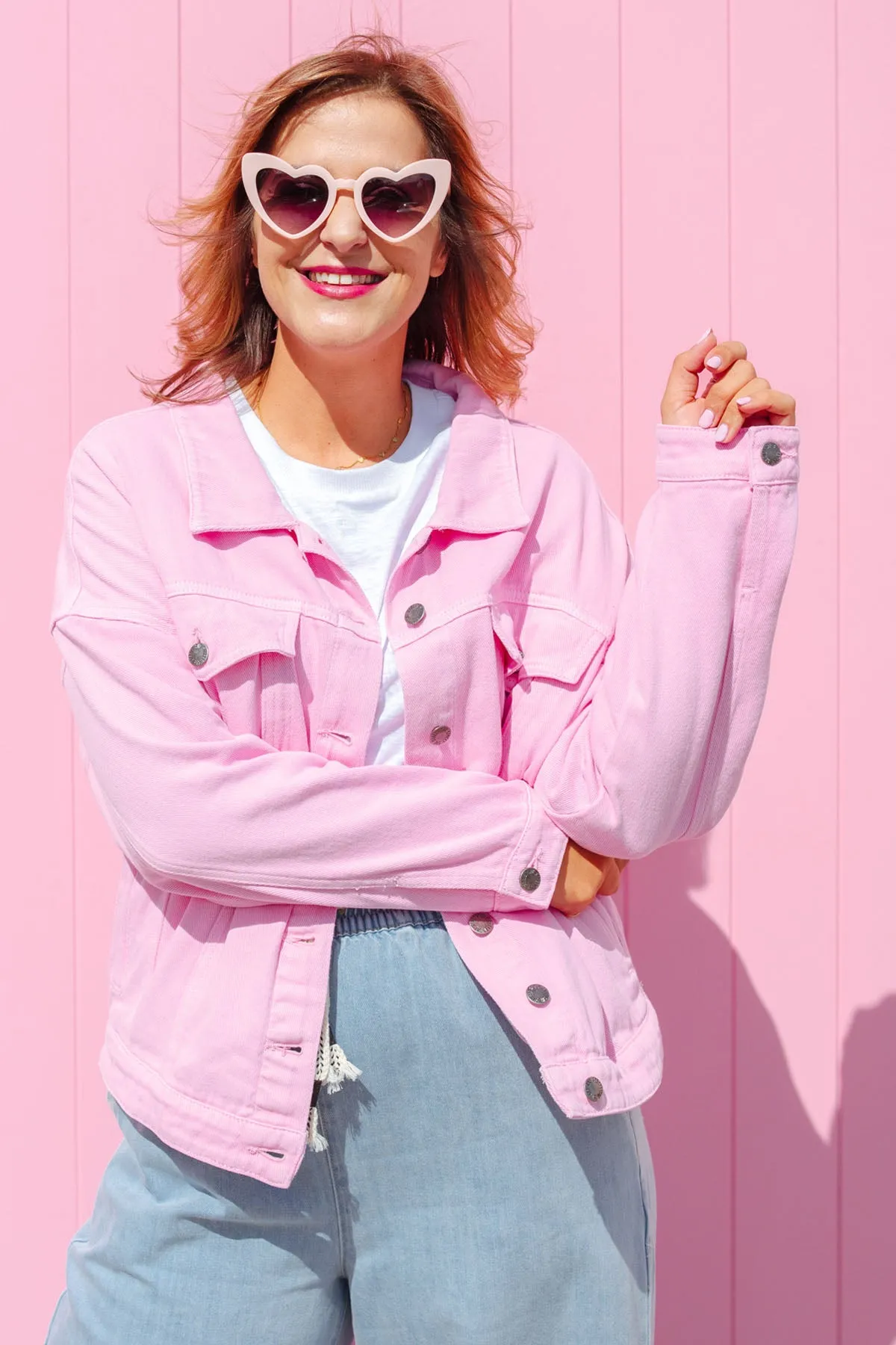 Street Denim Jacket - Pink