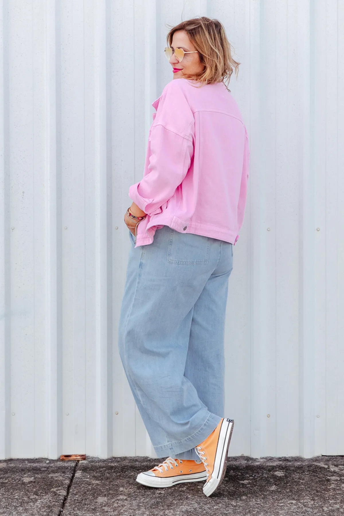 Street Denim Jacket - Pink