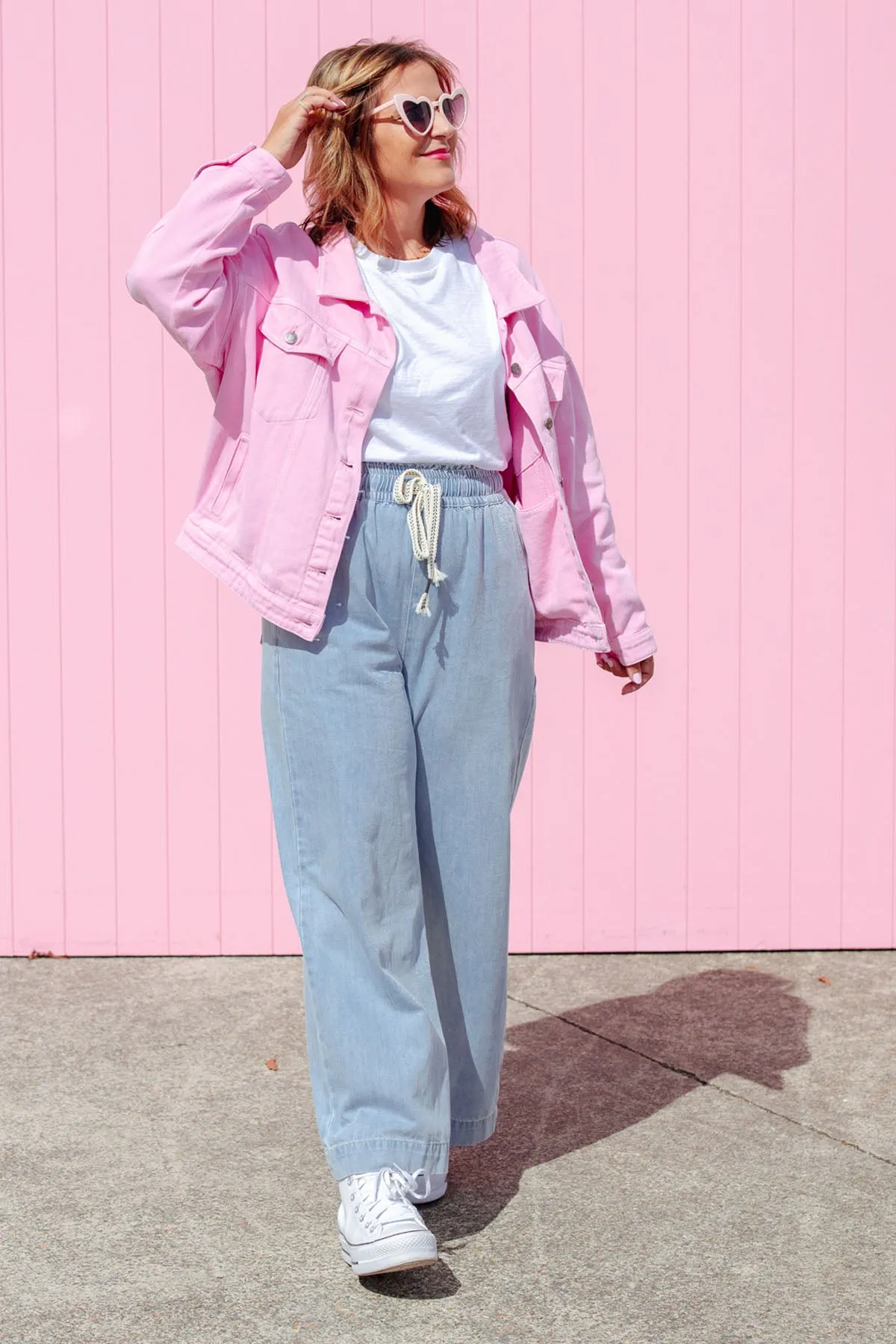 Street Denim Jacket - Pink