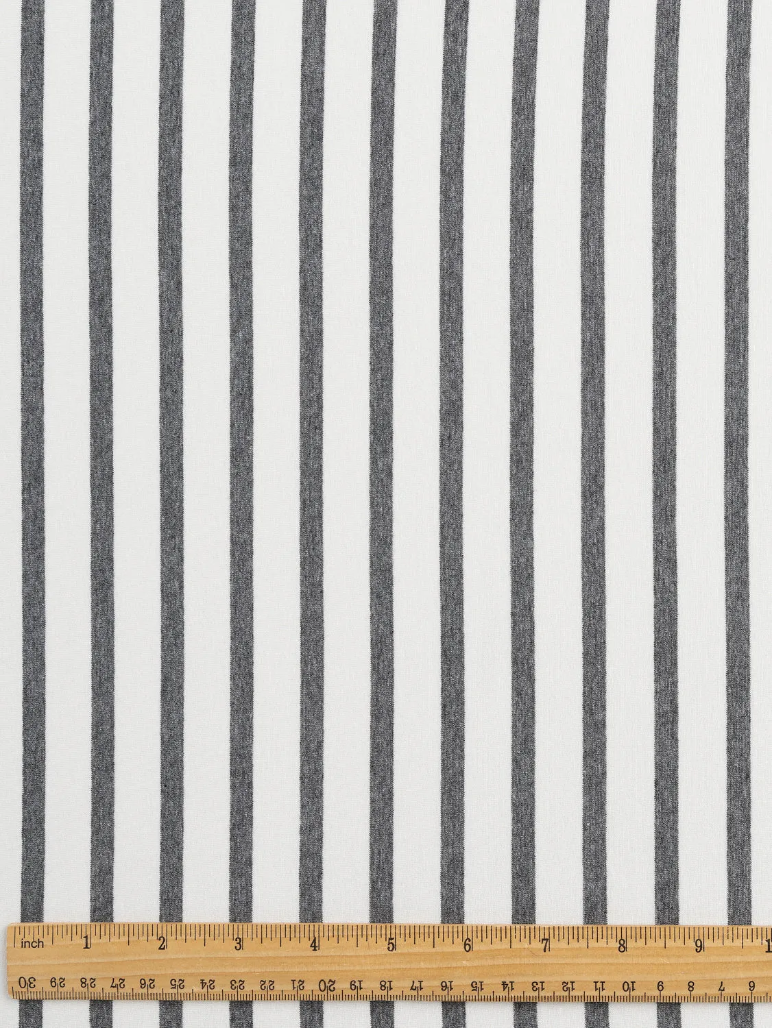 Stripe EcoVero Rayon Spandex Jersey Knit - Cream   Grey