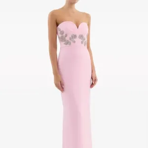 Trend4us Women's Strapless Sweetheart Beaded Evening Gown