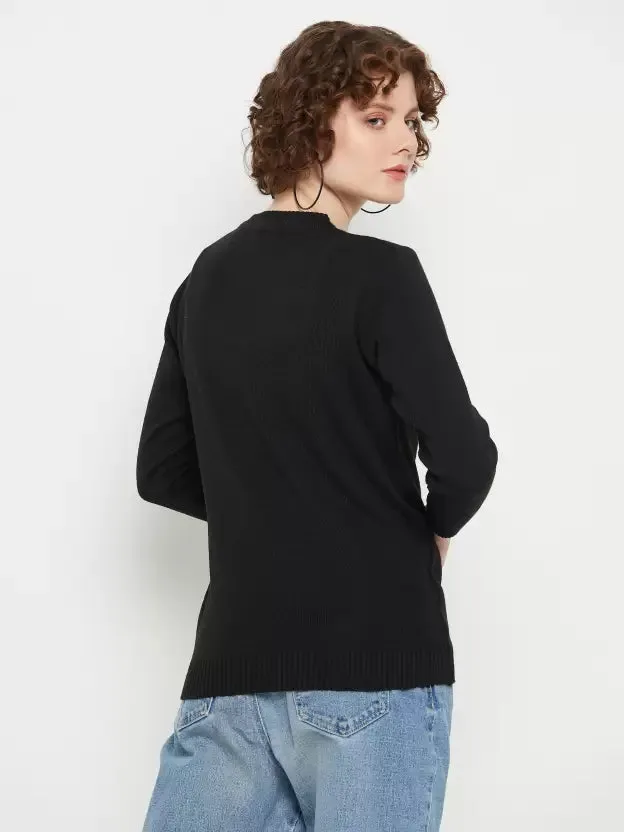 Warm Black Cable Knit Sweater