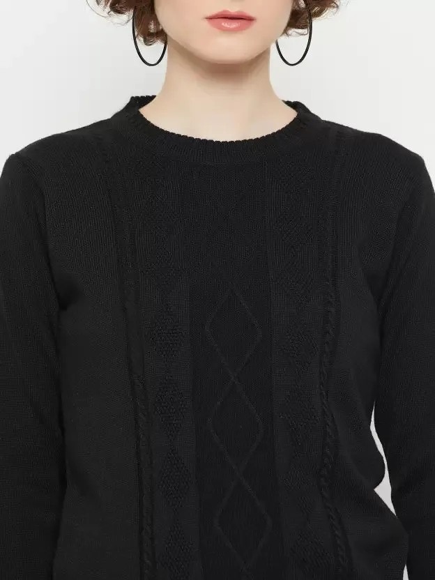 Warm Black Cable Knit Sweater