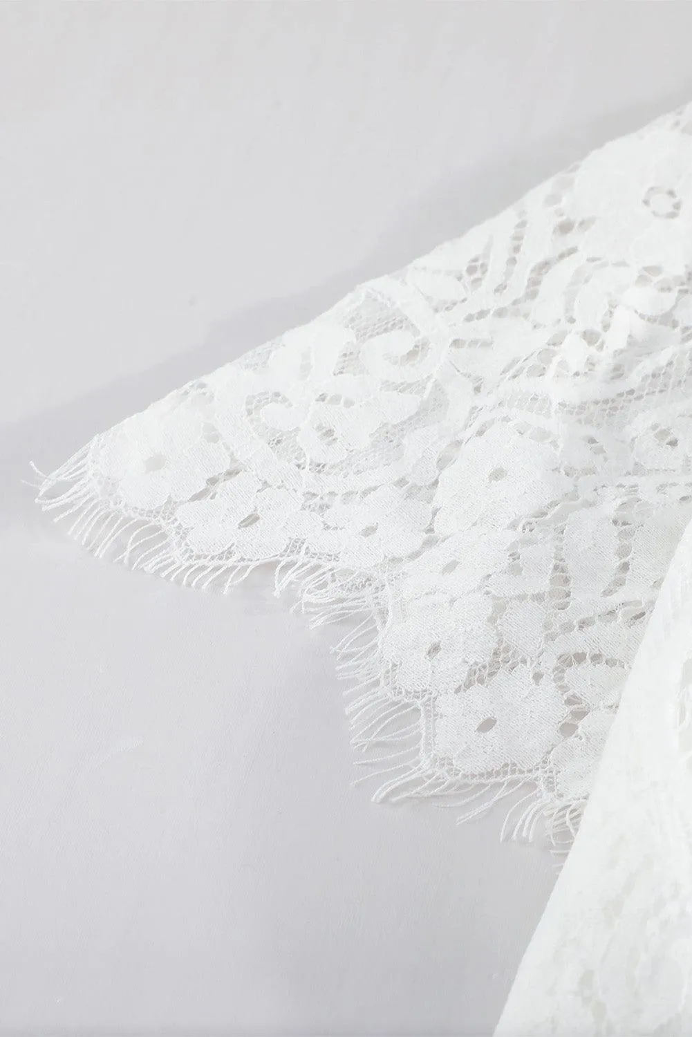 White Blue Fill Your Heart Lace Maxi Dress