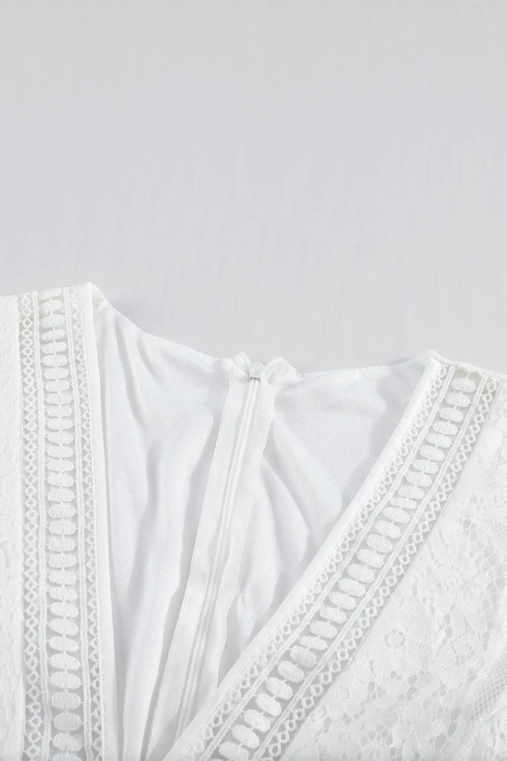 White Blue Fill Your Heart Lace Maxi Dress