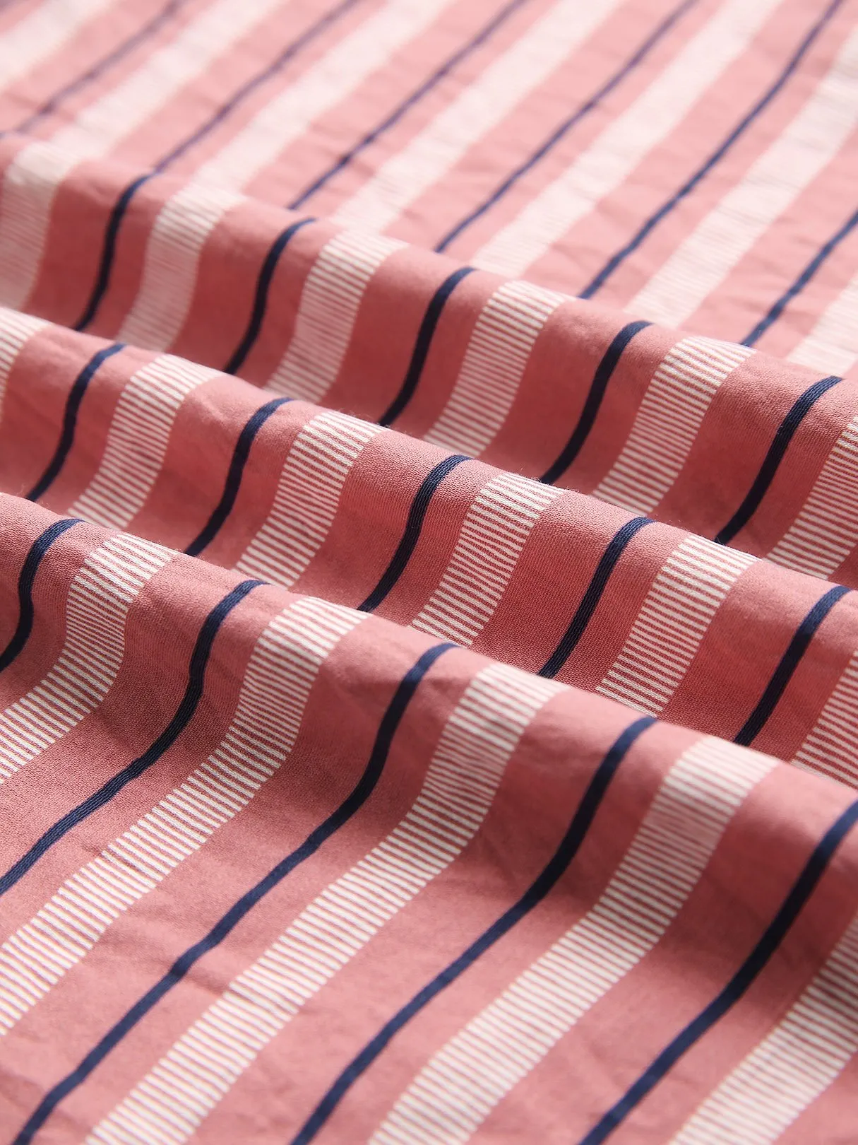 Wholesale Pink Round Neck Sleeveless Stripe High-Low Hem Casual Dress
