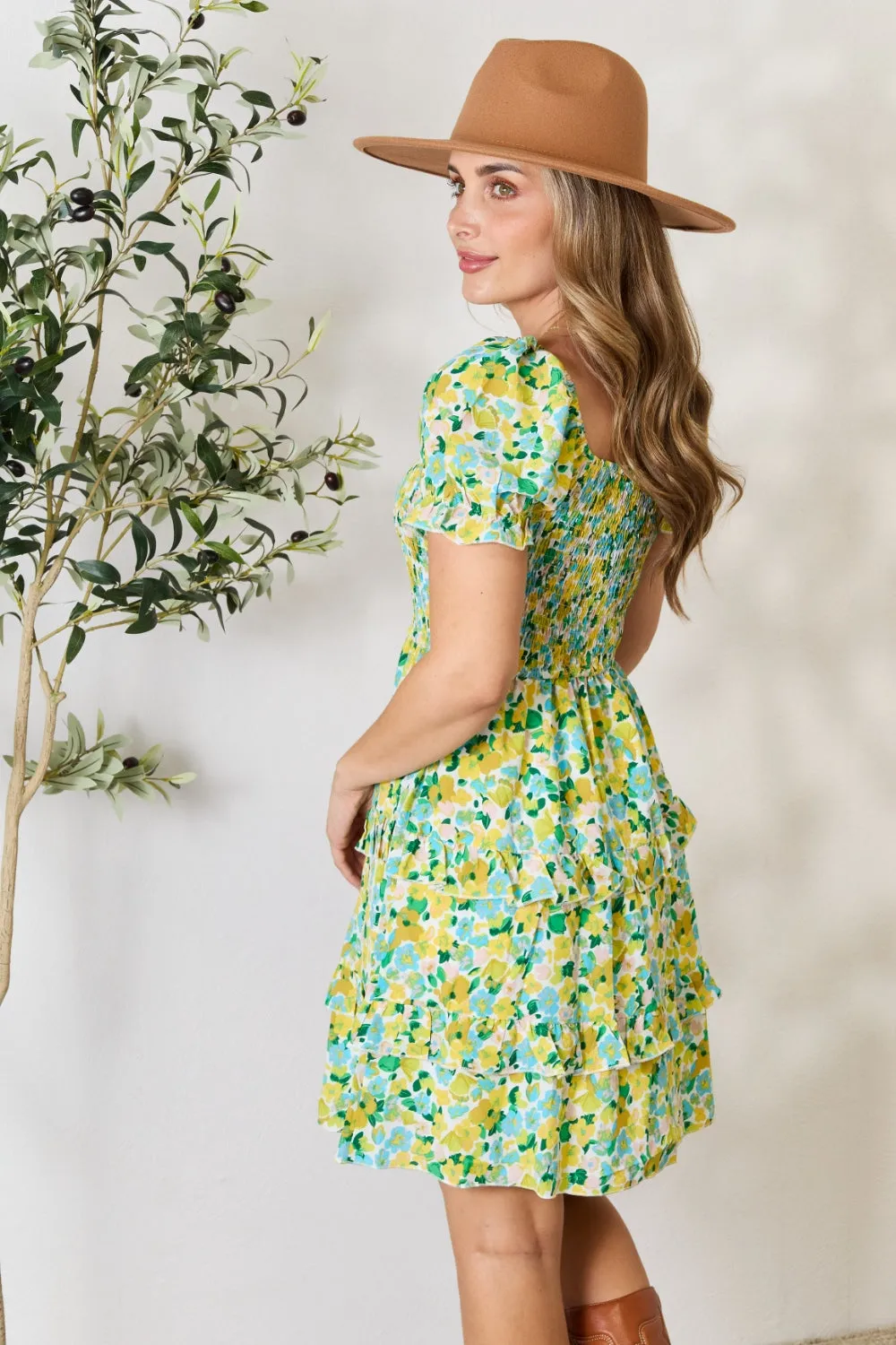 Womens Floral Spring Mini Dress