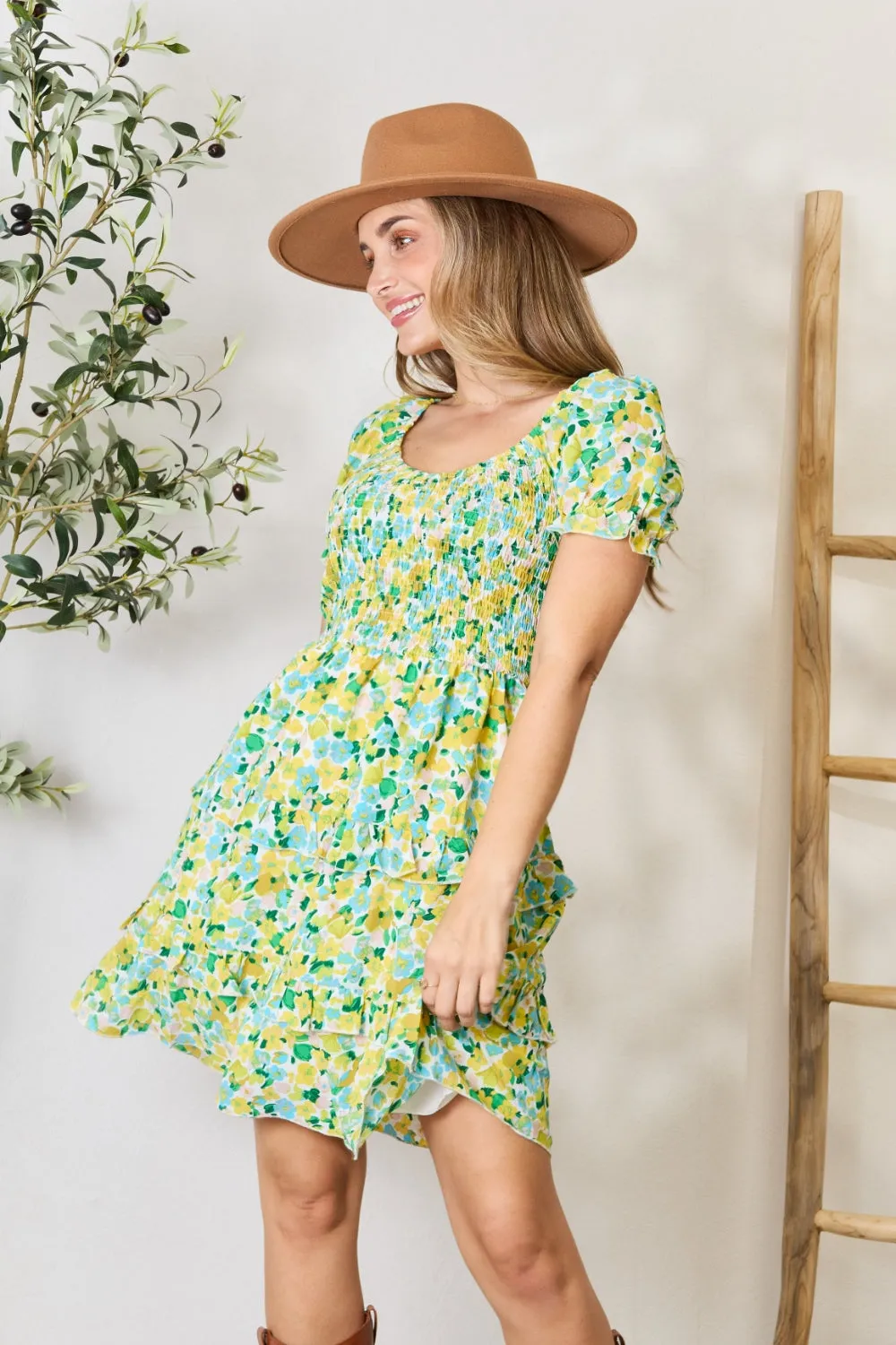 Womens Floral Spring Mini Dress